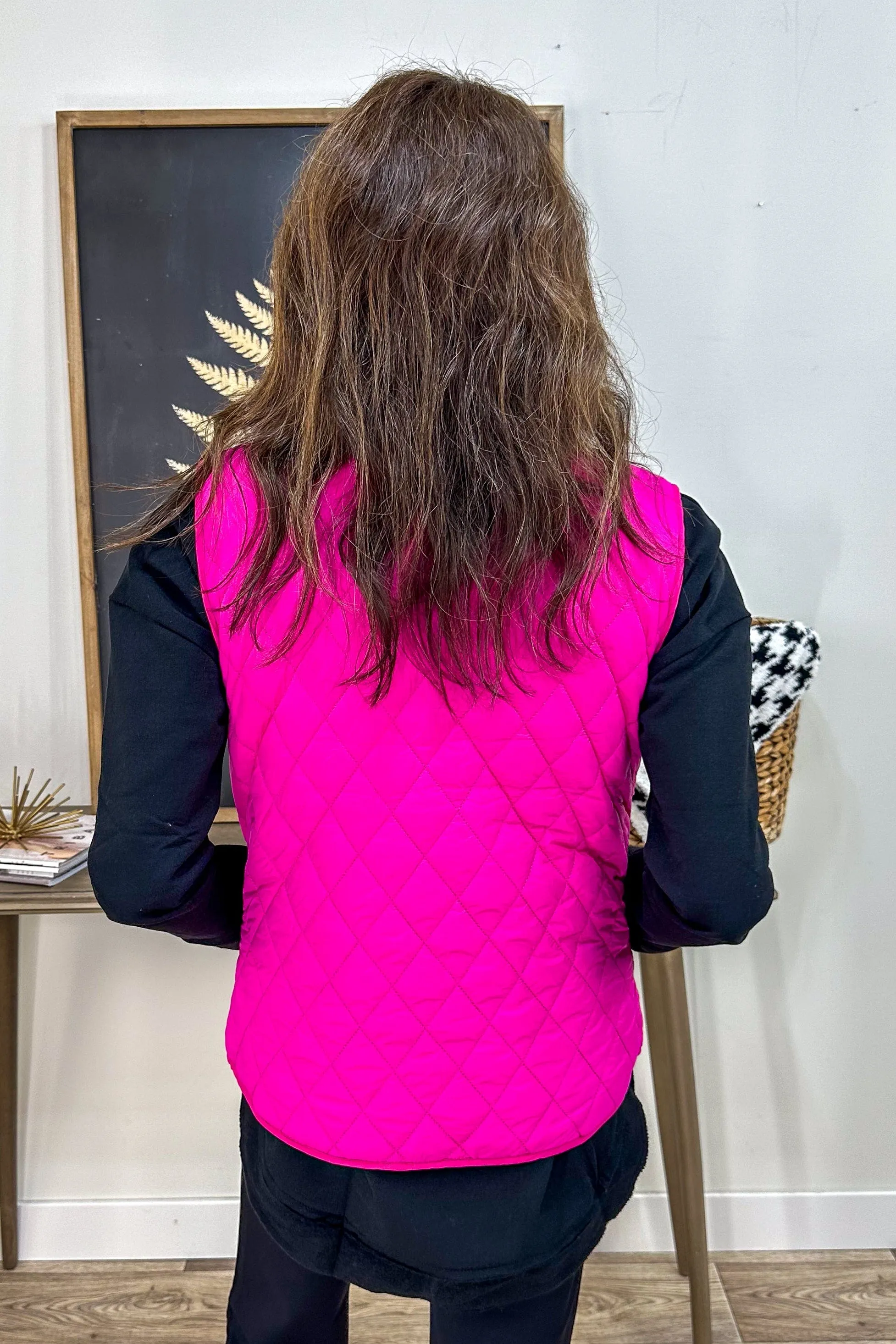 Hot Pink Grace Puffy Vest