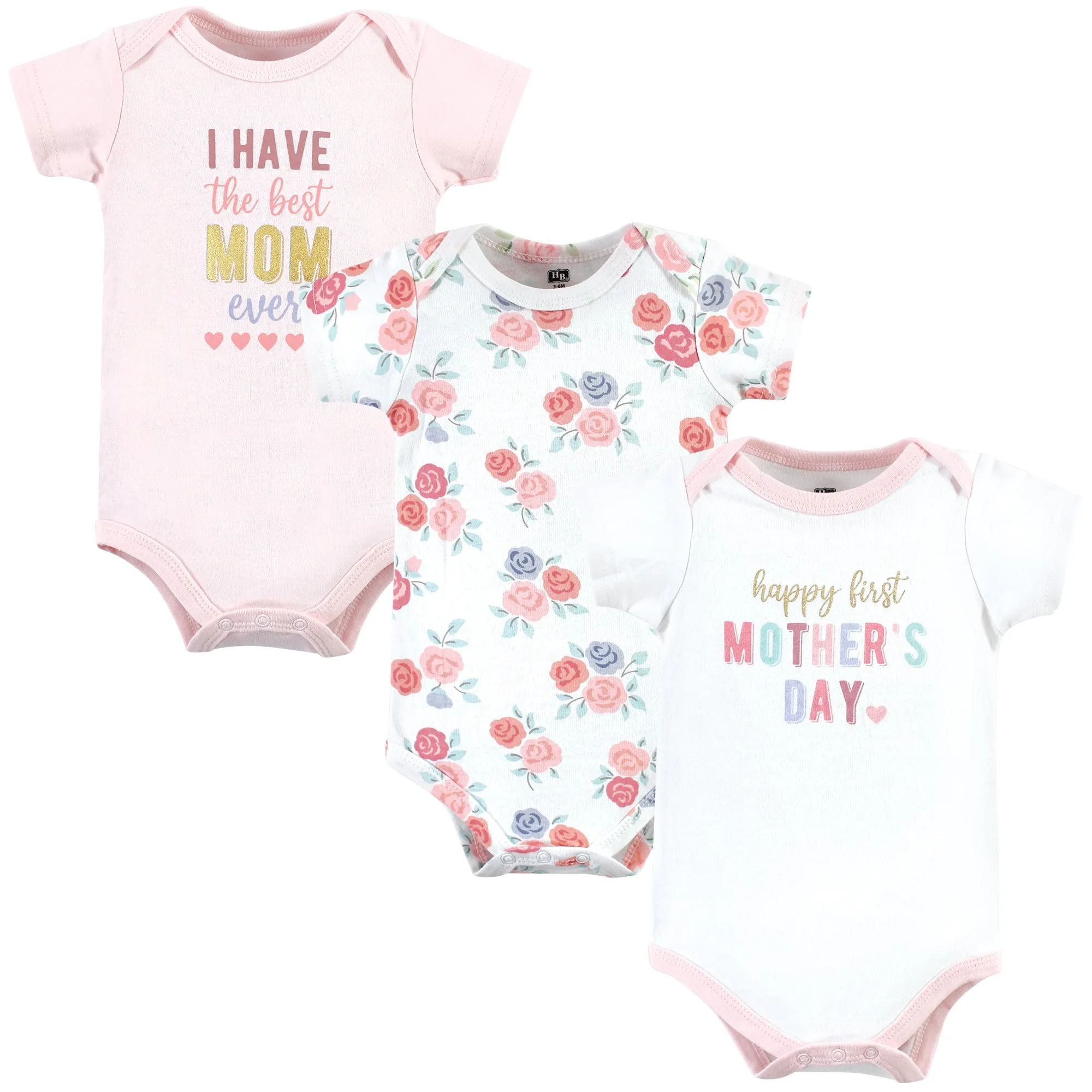 Hudson Baby Cotton Bodysuits, Girl Mothers Day