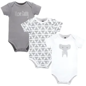 Hudson Baby Cotton Bodysuits, Modern Elephant