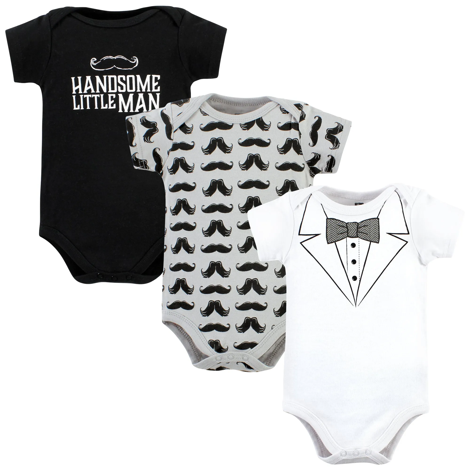 Hudson Baby Cotton Bodysuits, Tweed Bow Tie