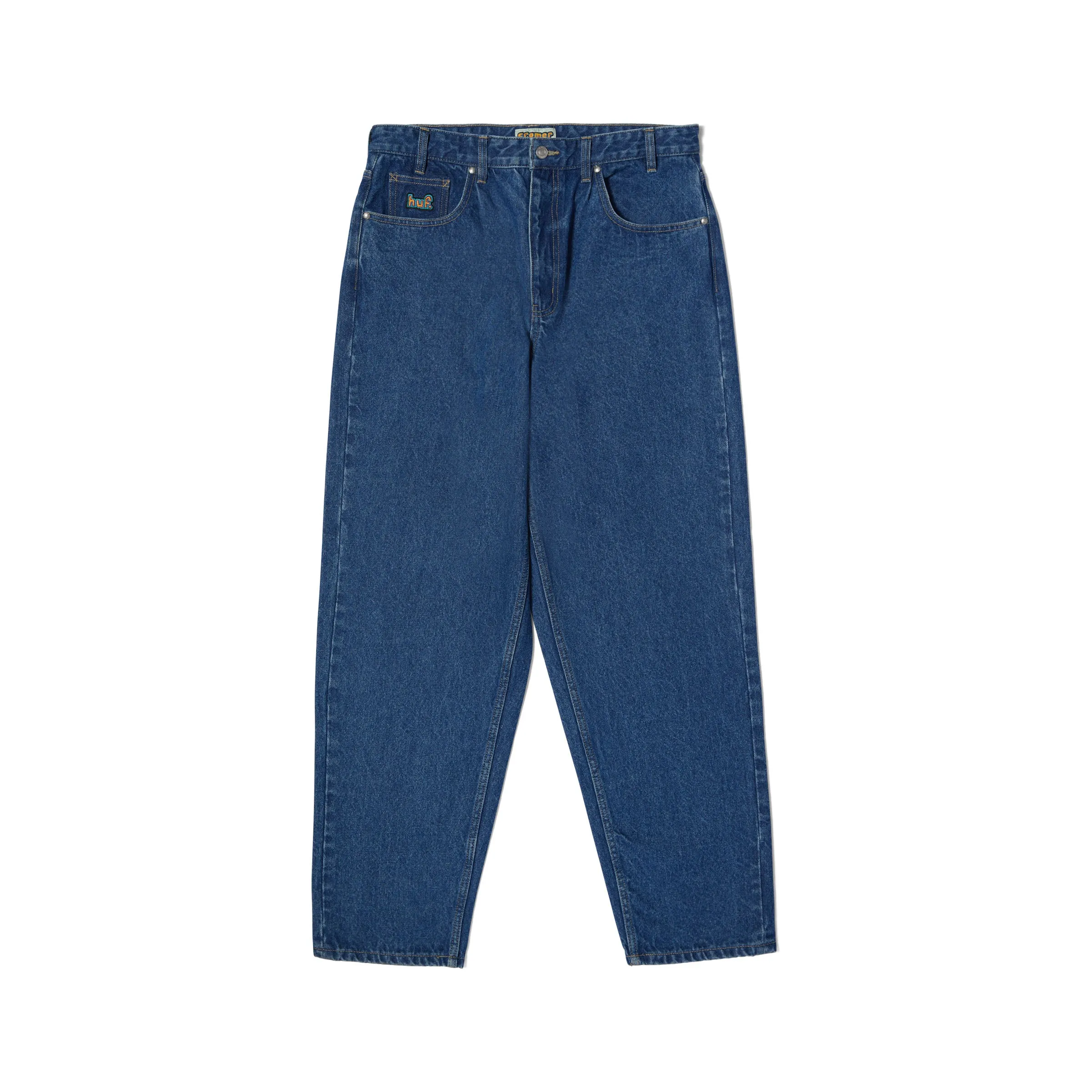 Huf Cromer Pant: Stone Wash Indigo