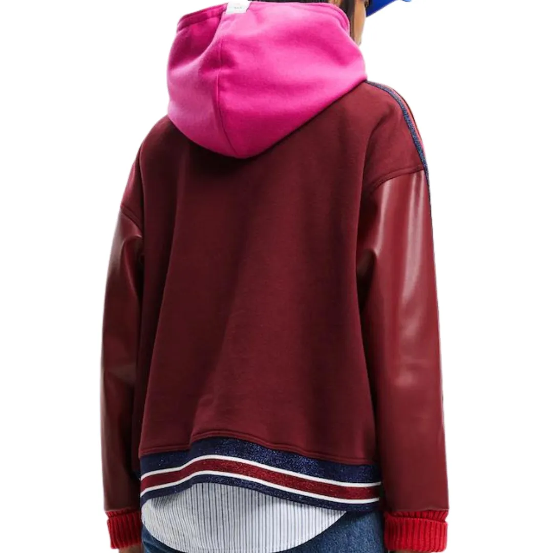 Hybrid Hooded Varsity Sweatshirt