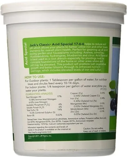 J R Peters Jacks Classic 1.5lb 17-6-6 Acid Special Fertilizer