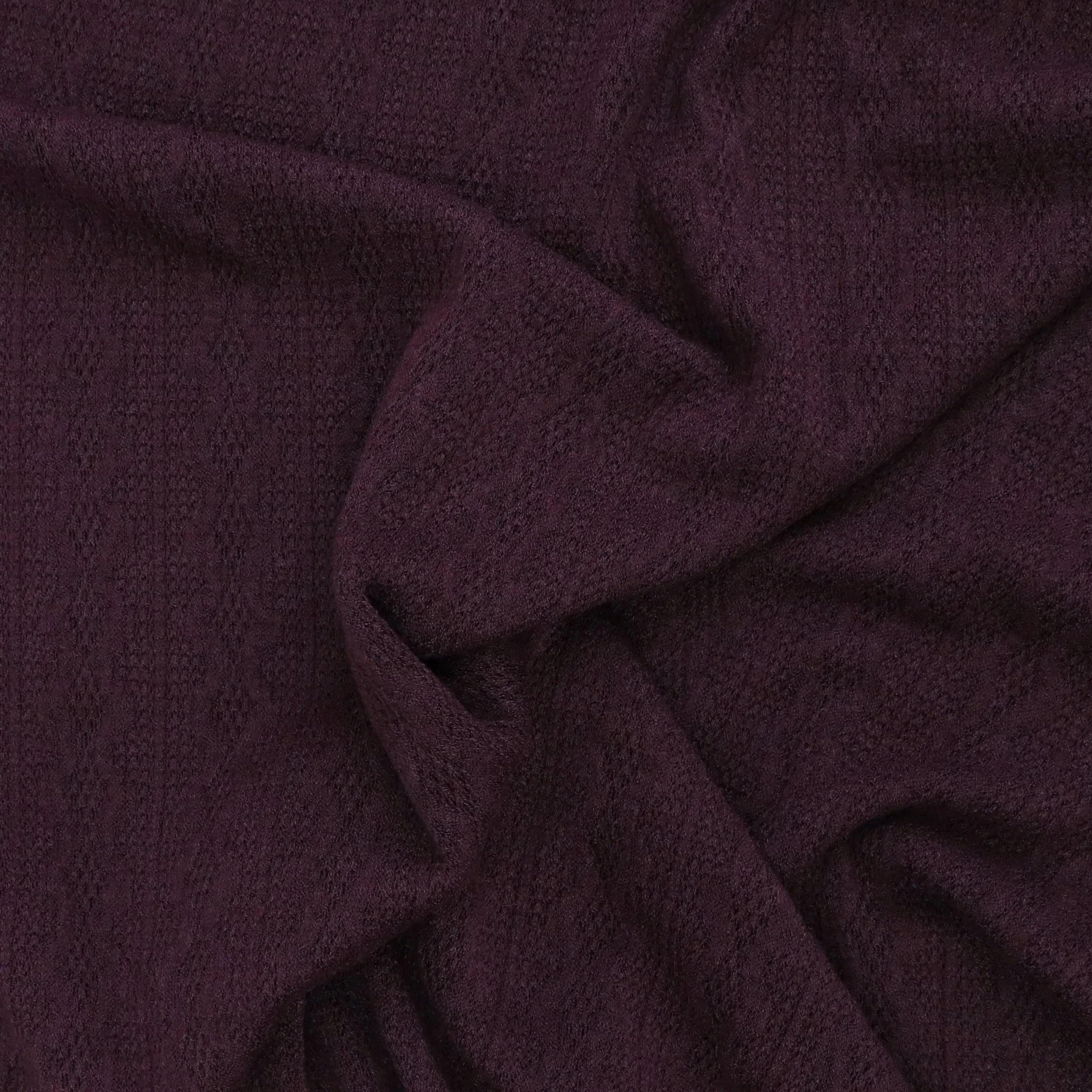 Jacquard Sweater Knit - Cable Ribbons - Plum