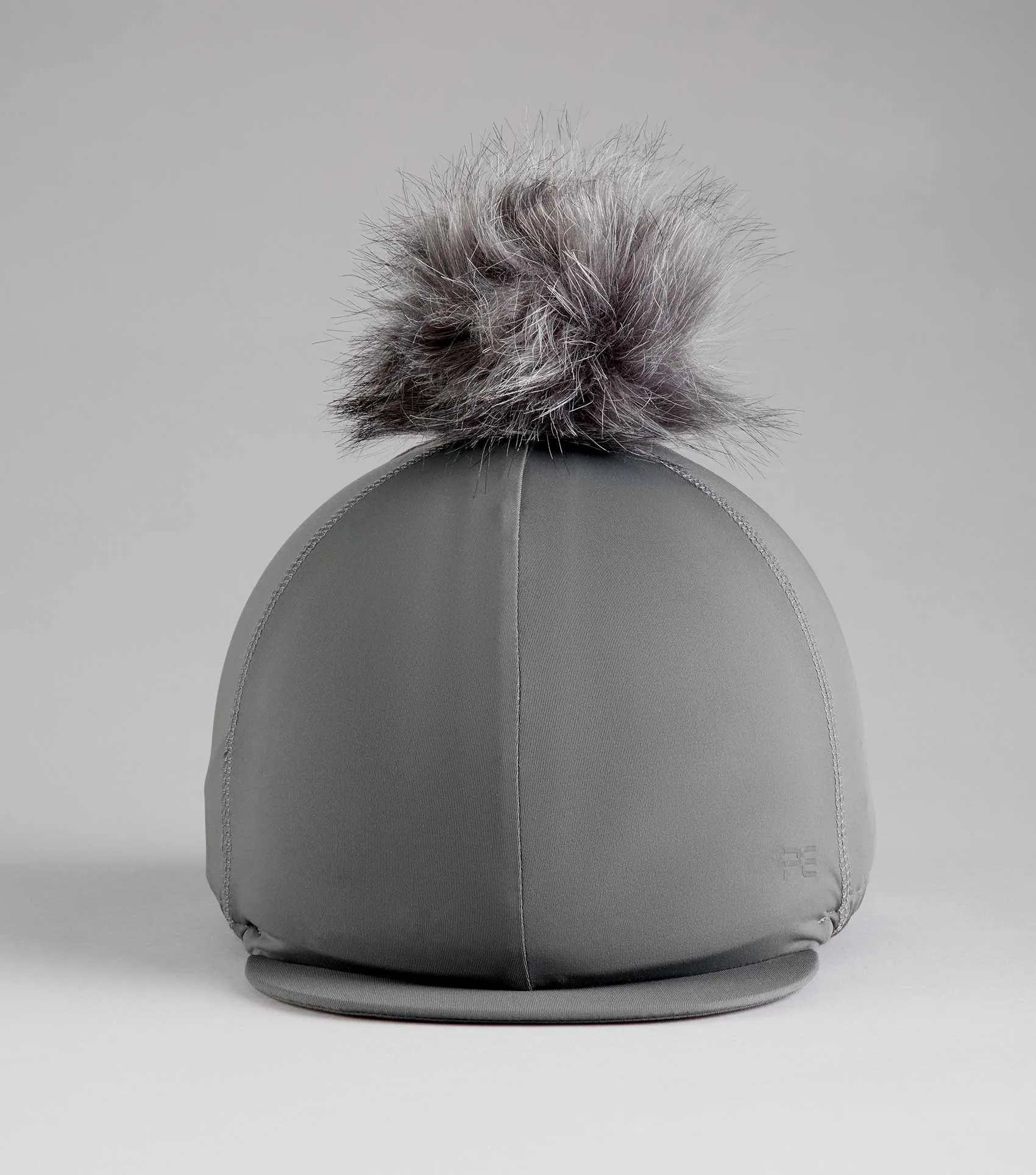 Jersey Hat Silk with Faux Fur Pom Pom Anthracite