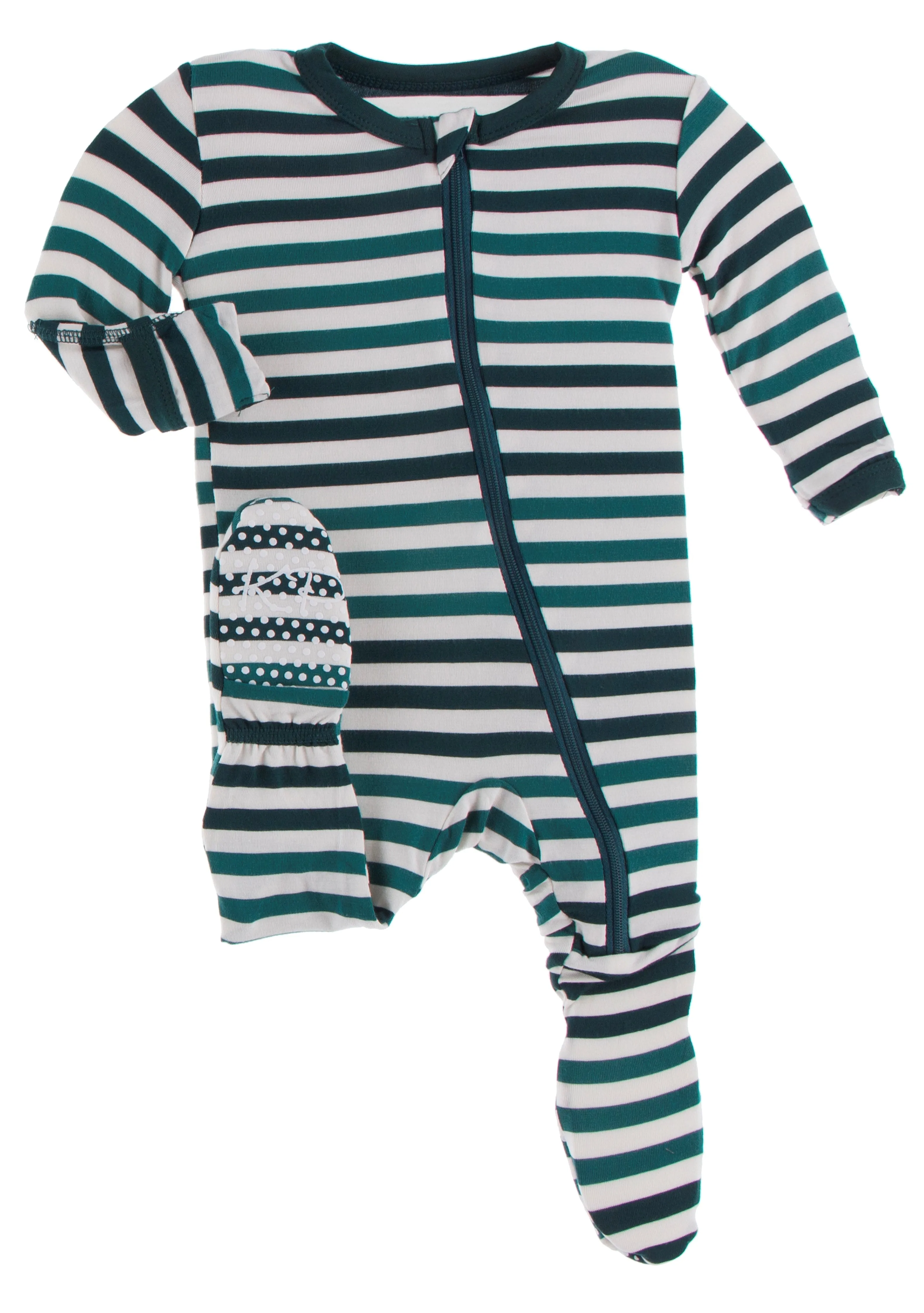 KicKee Pants Wildlife Stripe Footie with Zipper