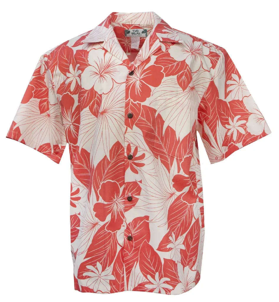 Lanai Mens Hawaiian Shirt in Coral