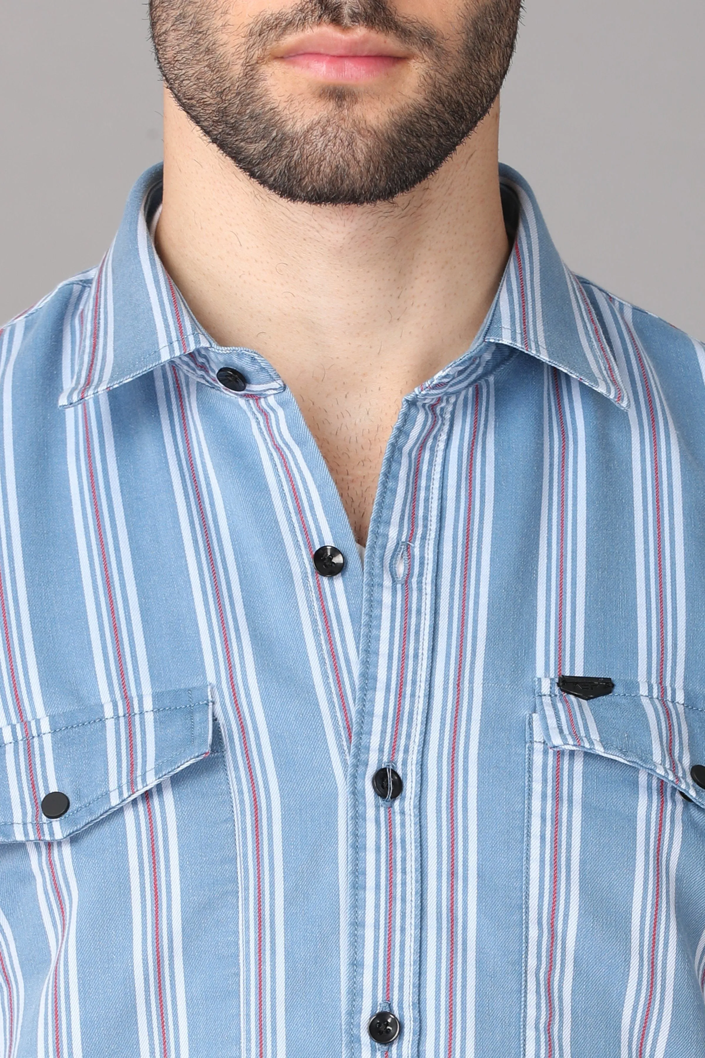 Light Blue Striped Shirt