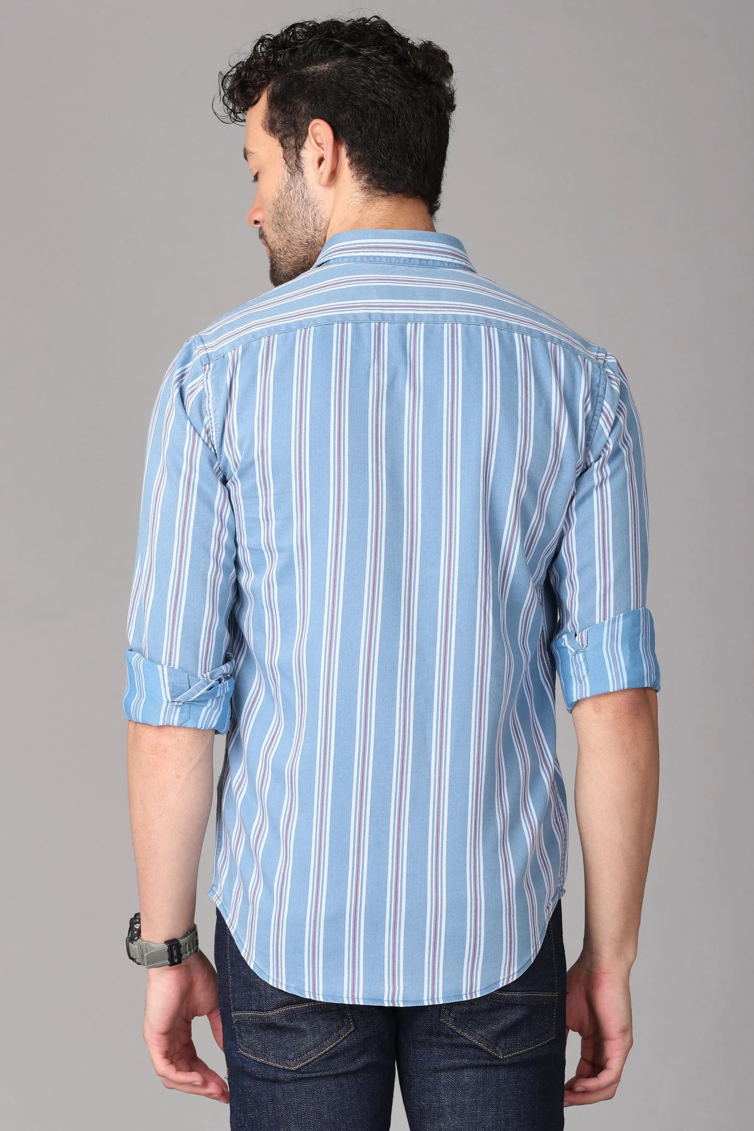 Light Blue Striped Shirt