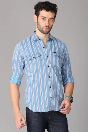 Light Blue Striped Shirt