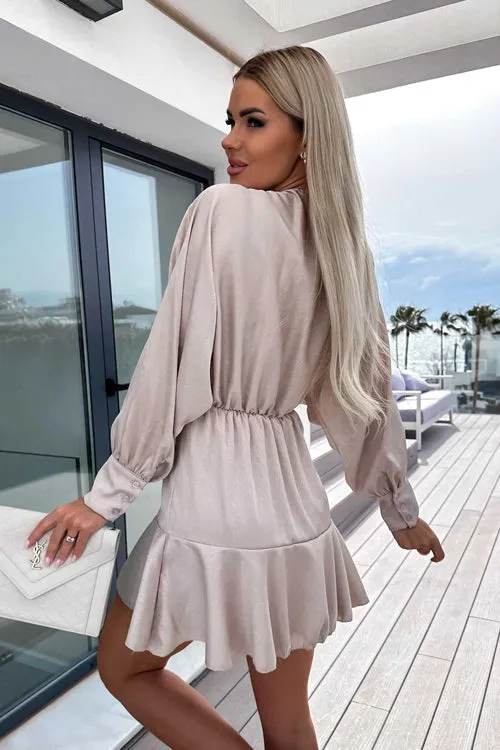 Love Swept OL Wrap Long Sleeve Mini Dress - 4 Colors