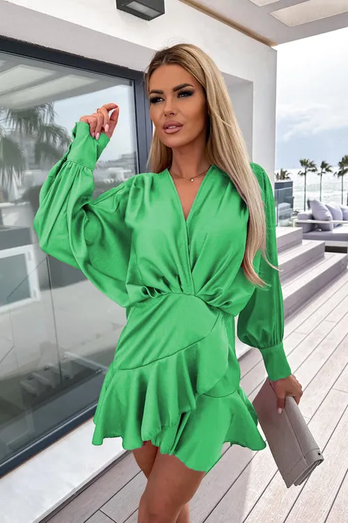 Love Swept OL Wrap Long Sleeve Mini Dress - 4 Colors