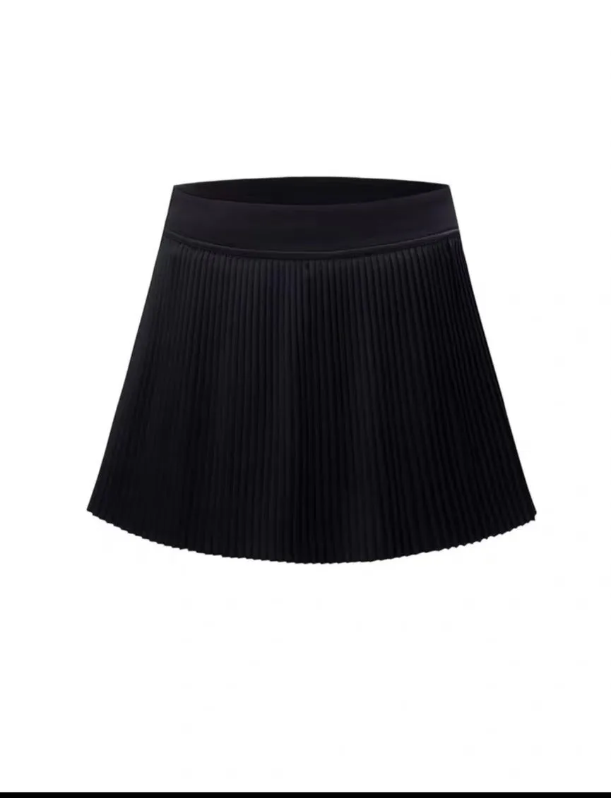 LuLu's same vaesity high-waisted pleated skirt fitness sports outdoor skirt is anti-walking light