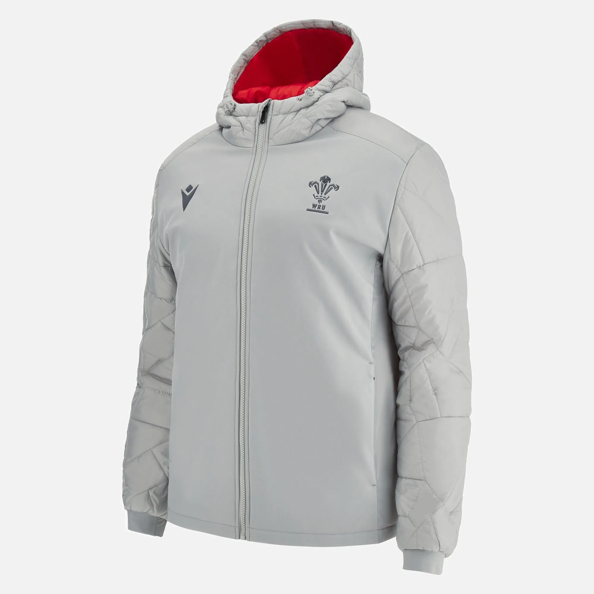 Macron Wales WRU Mens Rugby Padded Bomber Jacket