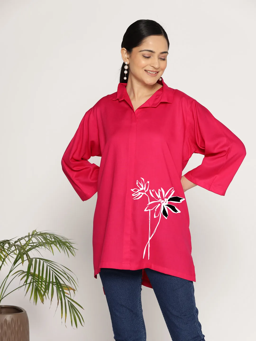 Magenta Rayon ShirtTop - Brise