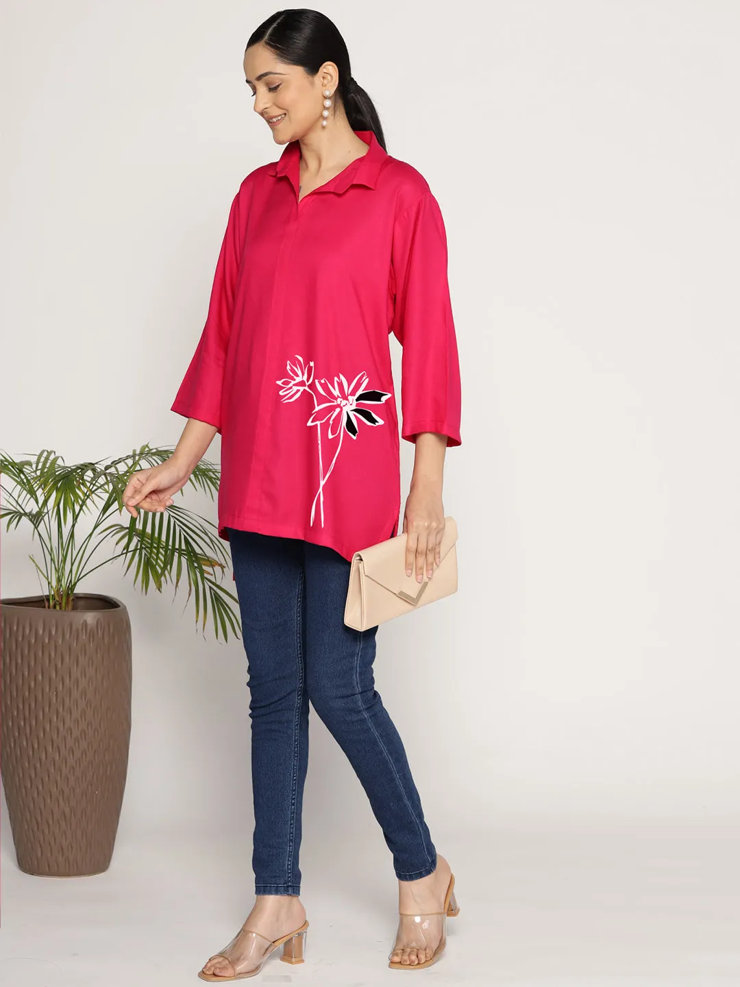 Magenta Rayon ShirtTop - Brise