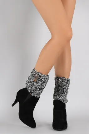 Marl Knit Double Button Leg Warmers