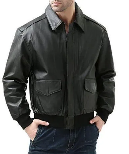 Men's Air Force A-2 Leather Flight Bomber Jacket