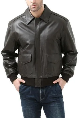 Men's Air Force A-2 Leather Flight Bomber Jacket