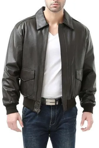 Men's Air Force A-2 Leather Flight Bomber Jacket