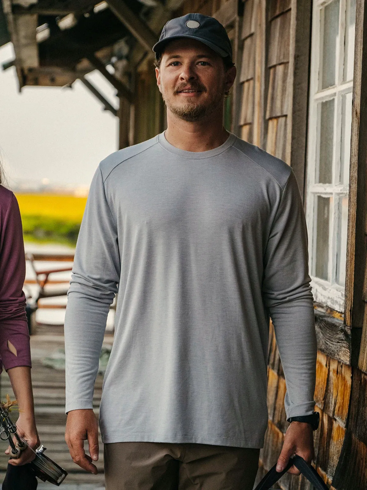 Men's Bamboo Shade Long Sleeve - Heather Aspen Grey