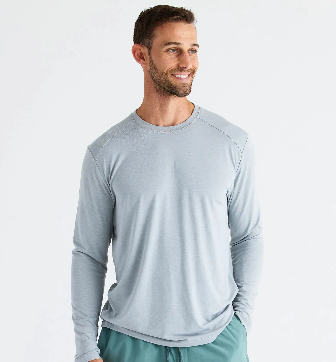 Men's Bamboo Shade Long Sleeve - Heather Aspen Grey