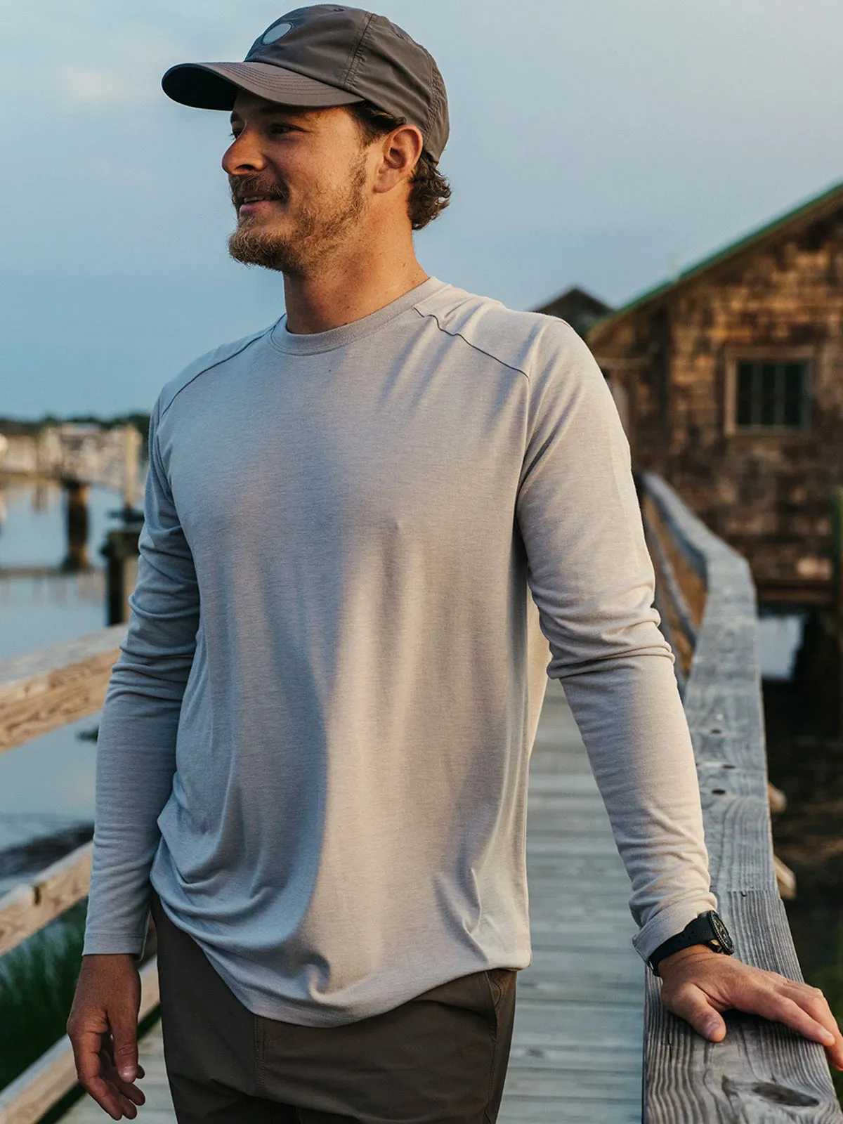 Men's Bamboo Shade Long Sleeve - Heather Aspen Grey