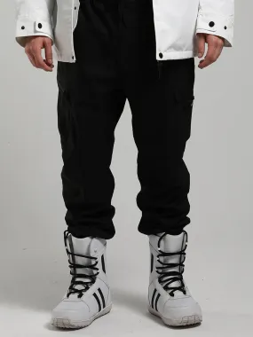 Men's Black Hipster Winter Outdoor Elastic Jogger Sweatpants