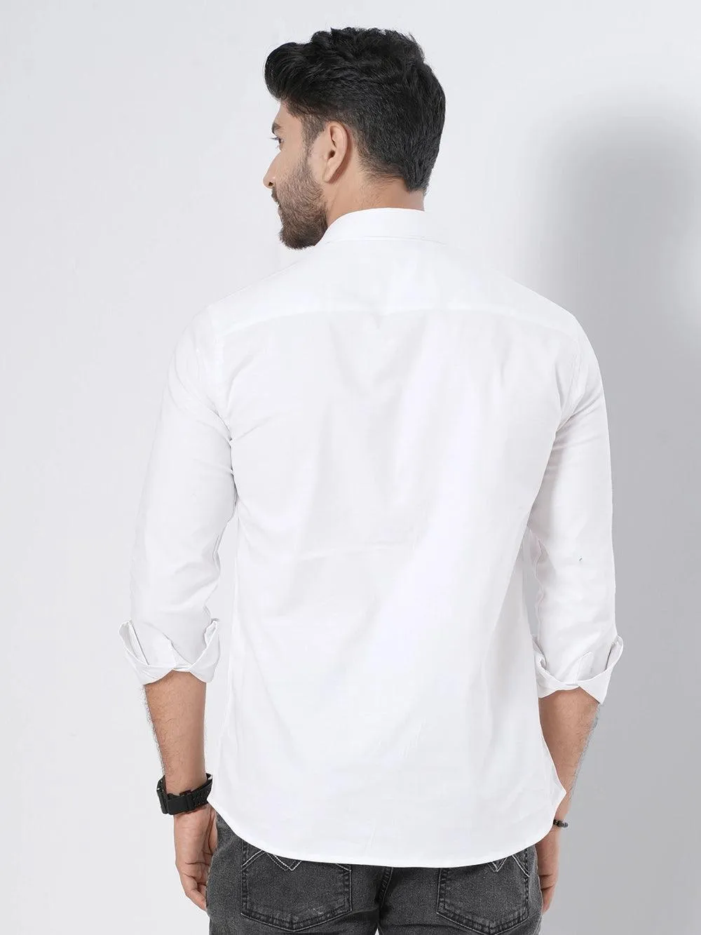 Men's Casual Front Yoke Design Full Sleeve Shirt