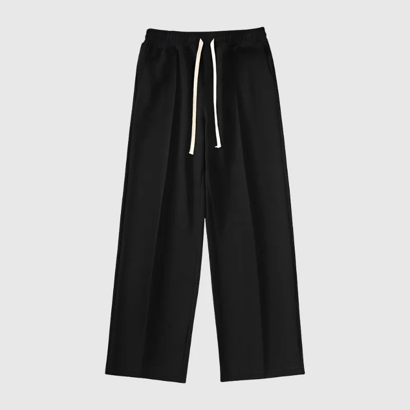 Men's Casual Pleat Stitching Loose Wide Straight Leg Pants