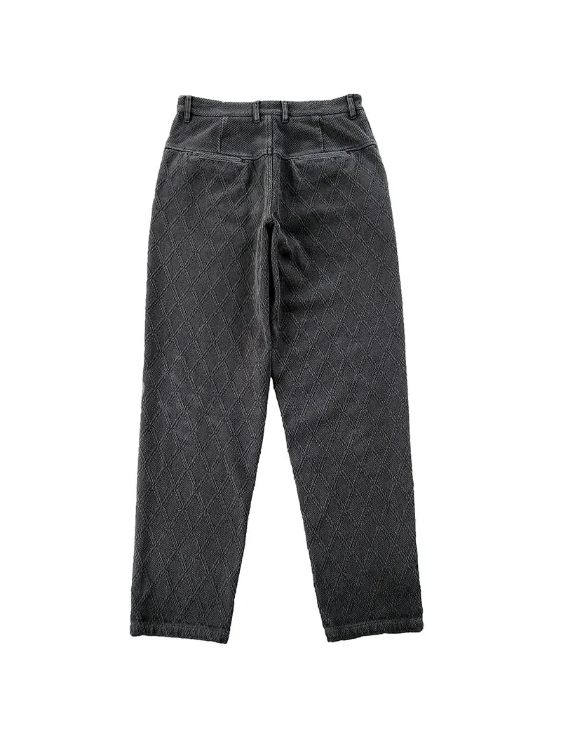 Men's Sashiko Tapered Pants - Loose Fit Japanese Style Trousers