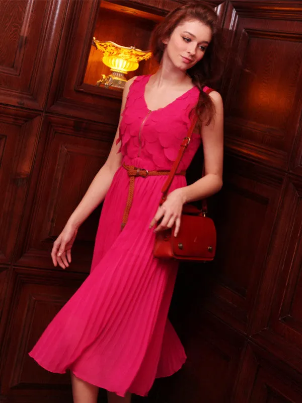 Mermaid tales pleated chiffon dress