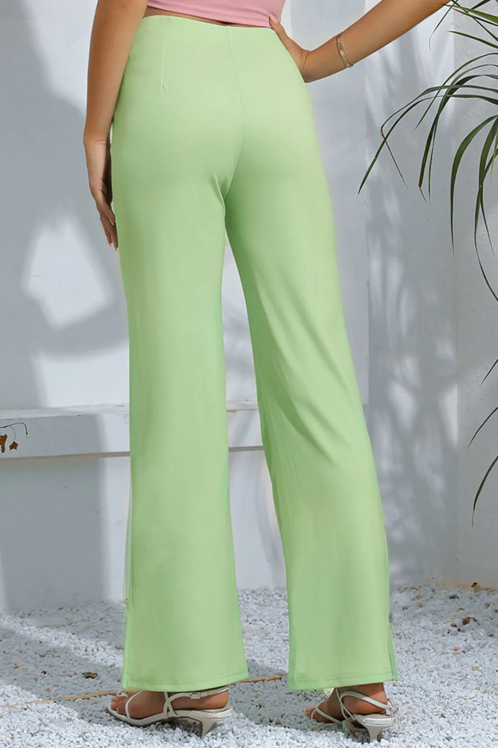 Mint Green Flare Cruise Ship Vacation Pants