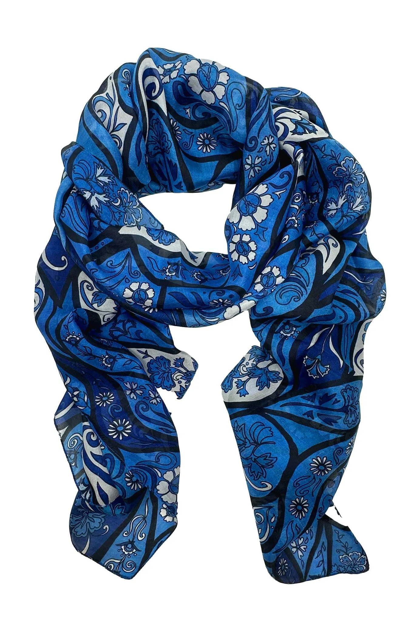 Mira Silk Scarf Cobalt