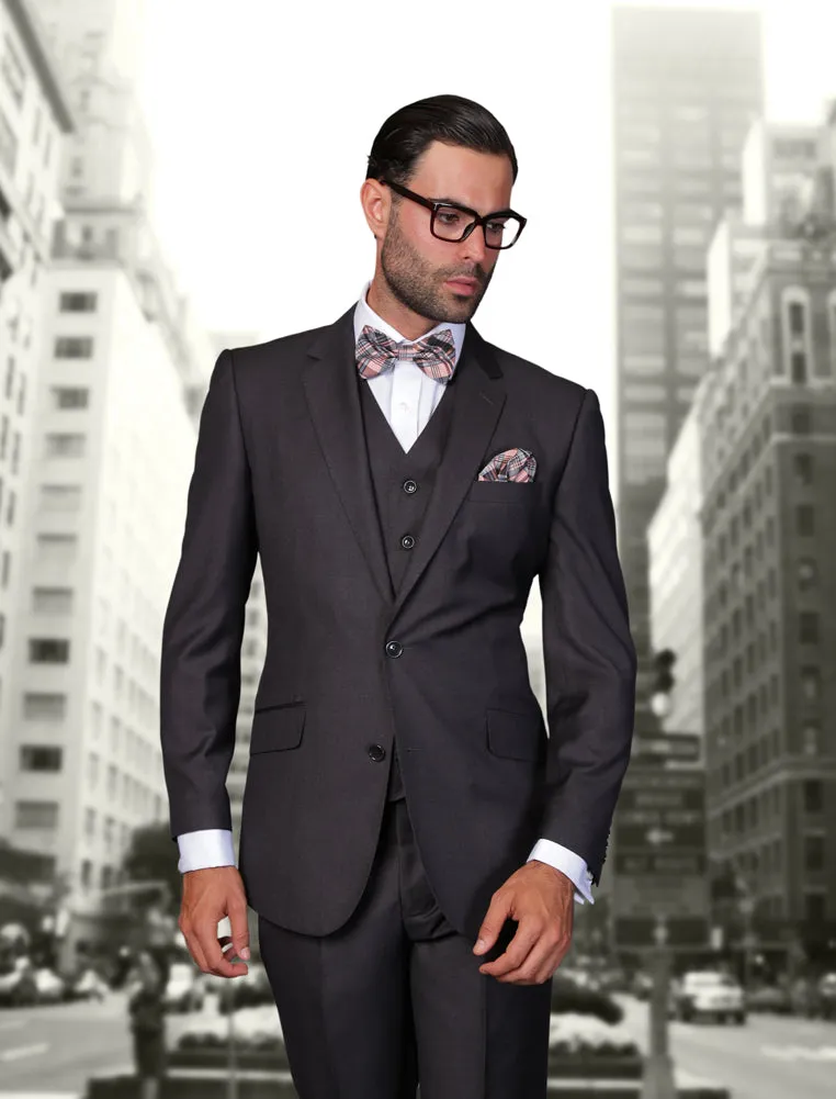 Monotone  3pc Italian Suit Set - Heather