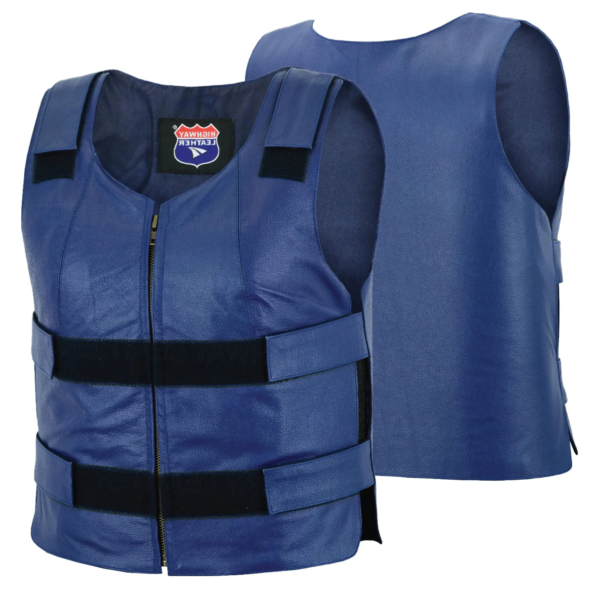 Navy Blue bulletproof leather vest - Women/Ladies Shade # 48