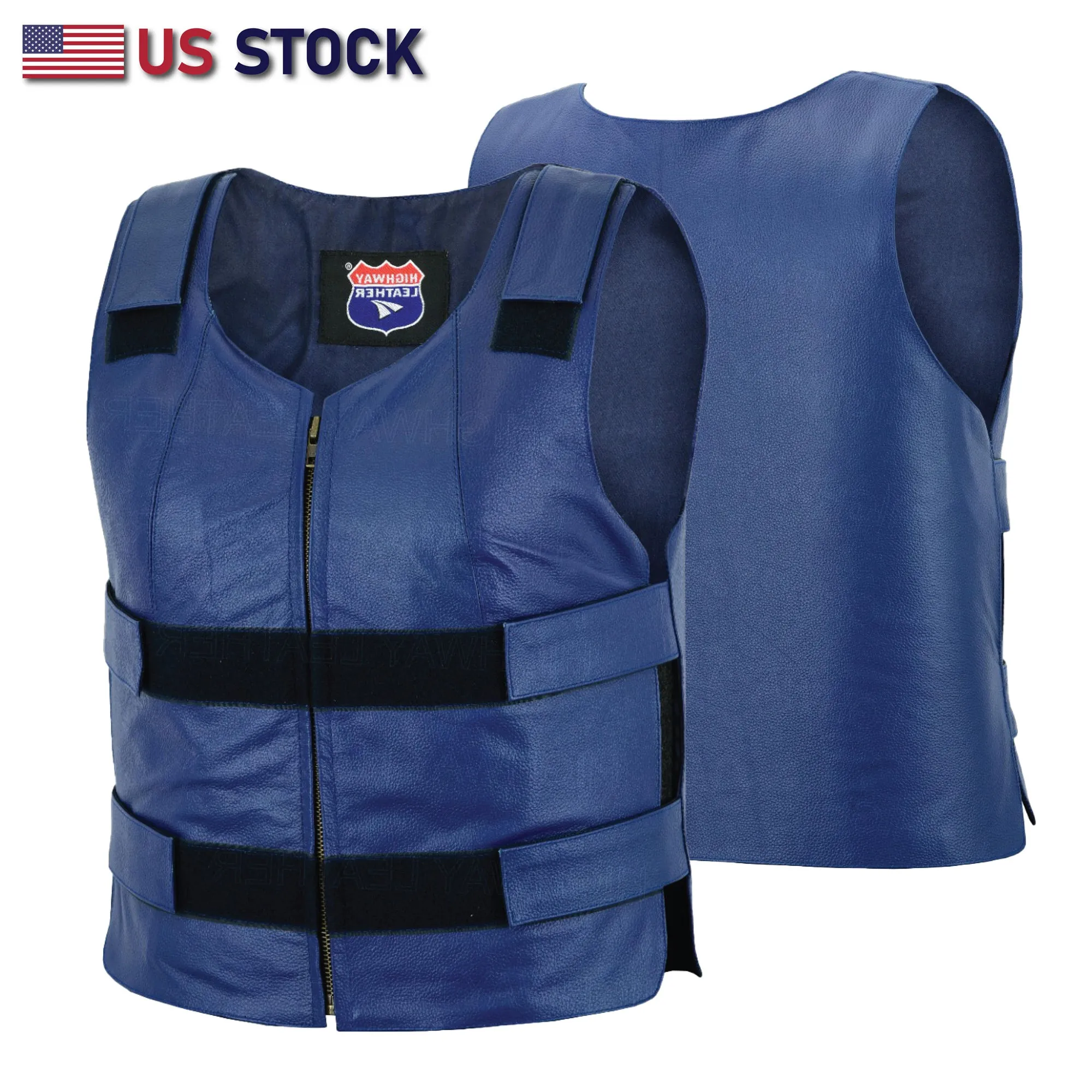 Navy Blue bulletproof leather vest - Women/Ladies Shade # 48