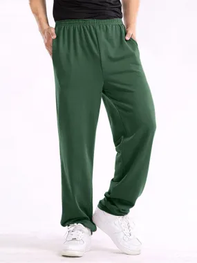 New men's casual straight solid color loose trousers