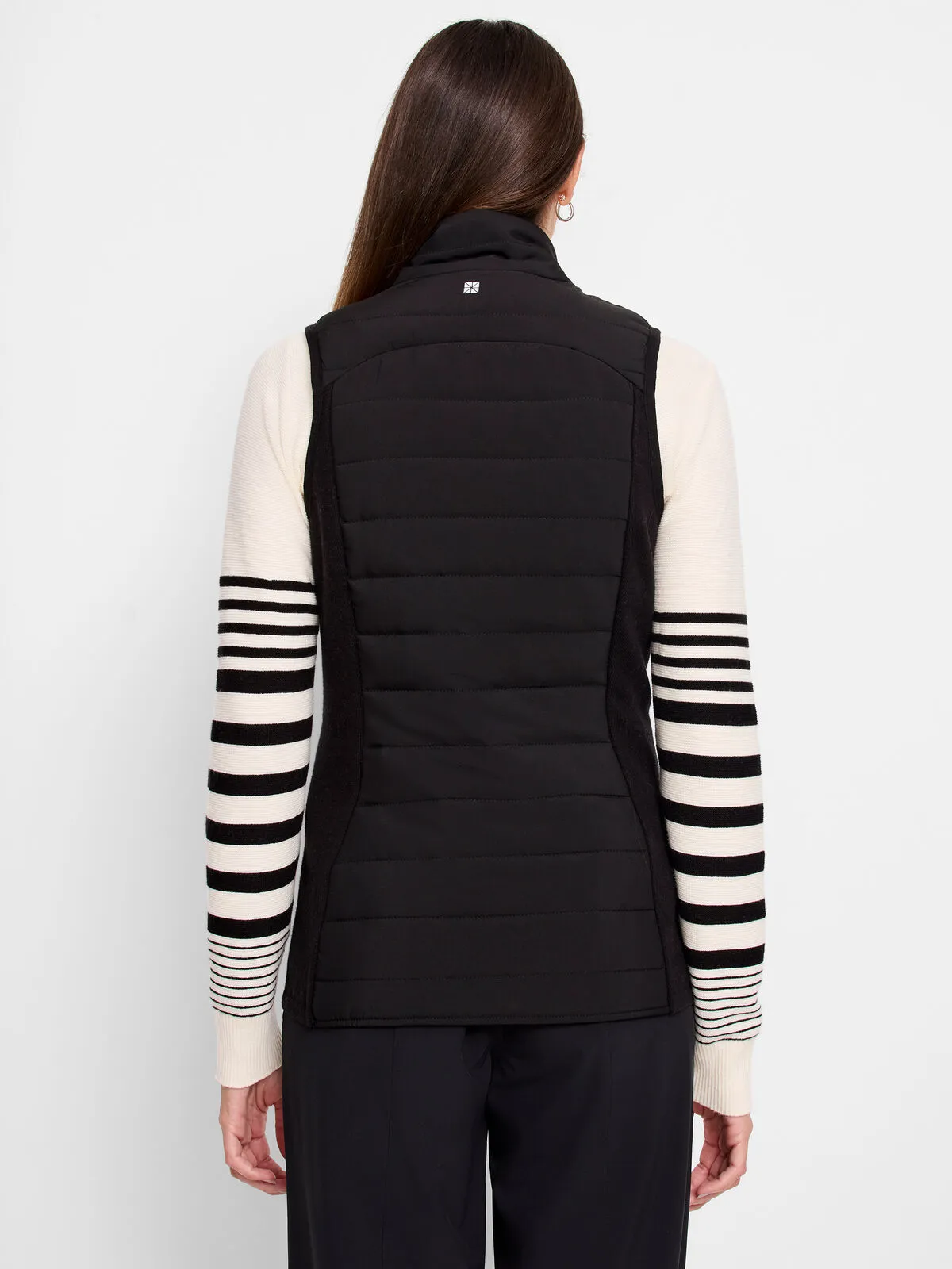 NIC ZOE ACTF248197 Quilted Knit Trim Puffer Vest