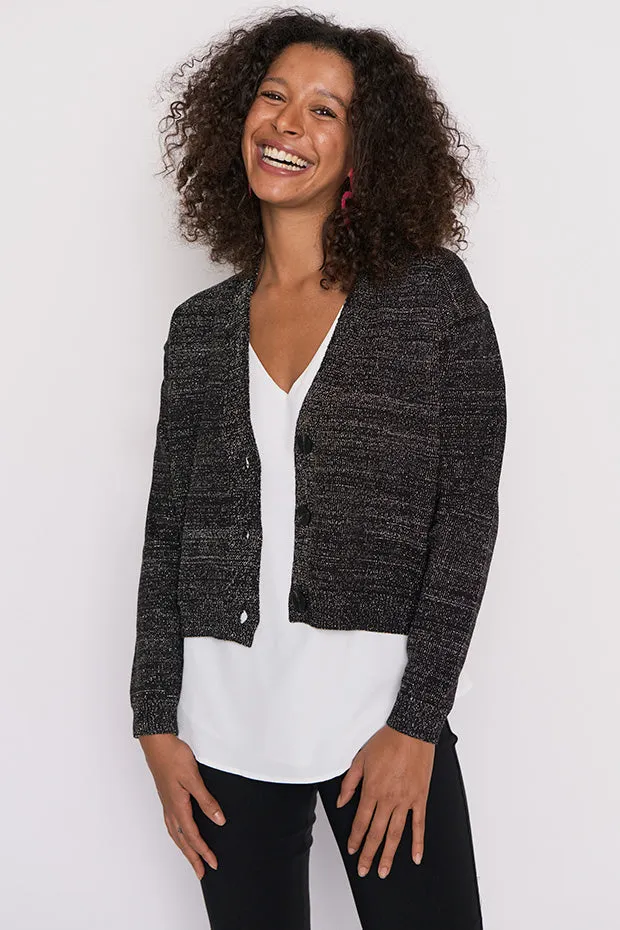 Norma Black Gold Lurex Cardigan