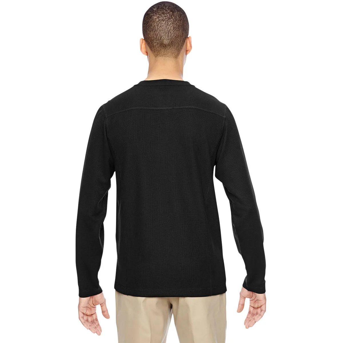 North End Men's Black Excursion Nomad Performance Waffle Henley