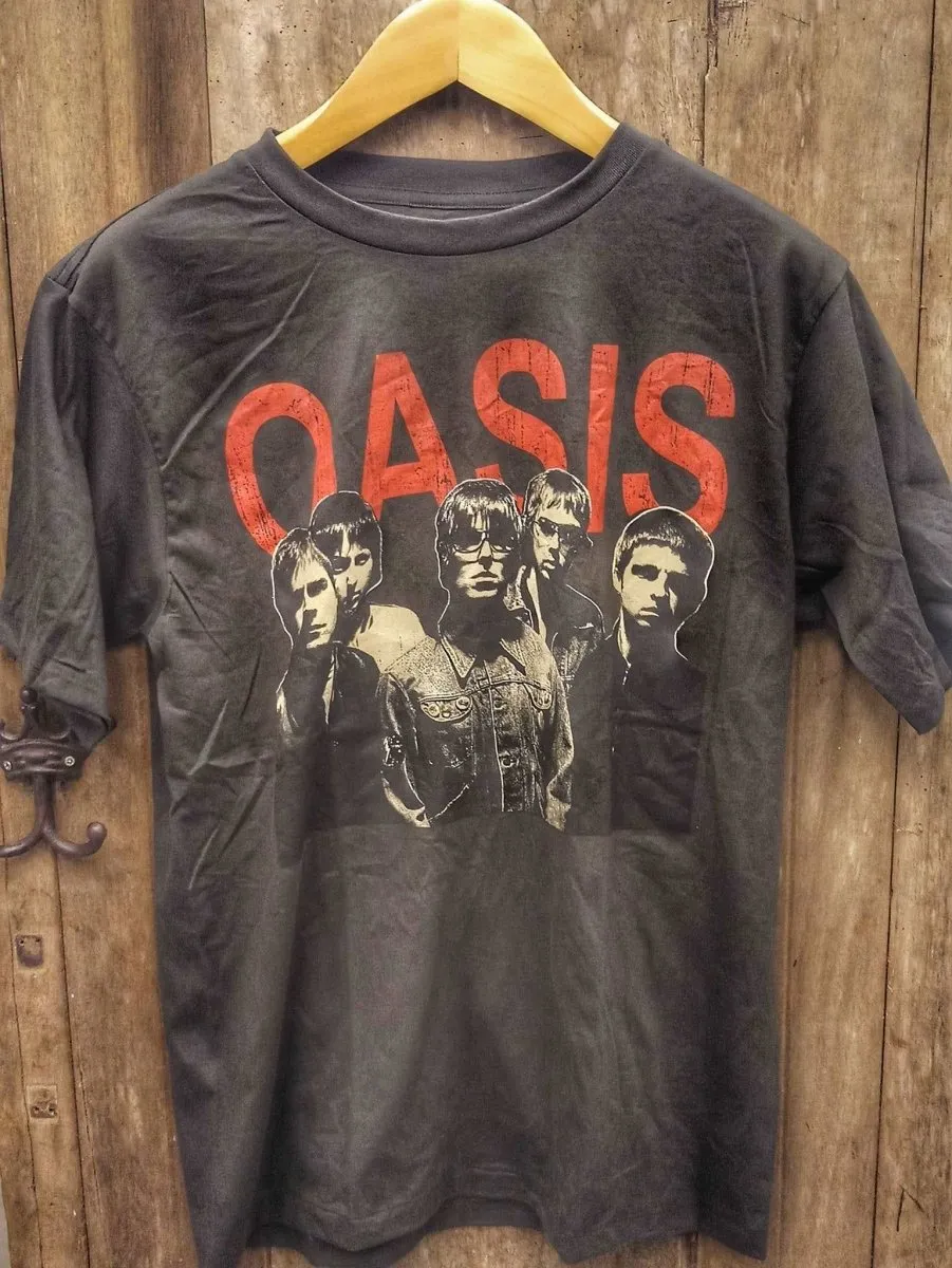 Oasis Band Portrait Tee: A Hand-Silkscreened Tribute to Britpop Legends