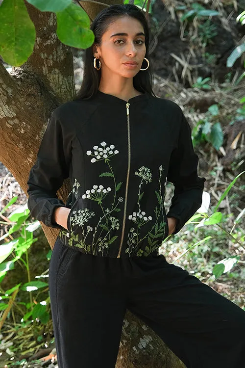 Okhai 'Stellato' Pure Cotton Hand Embroidered Bomber Jacket