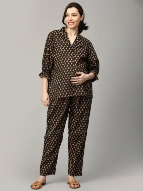 Onyx Sparrows Maternity and Nursing Nightwear Set