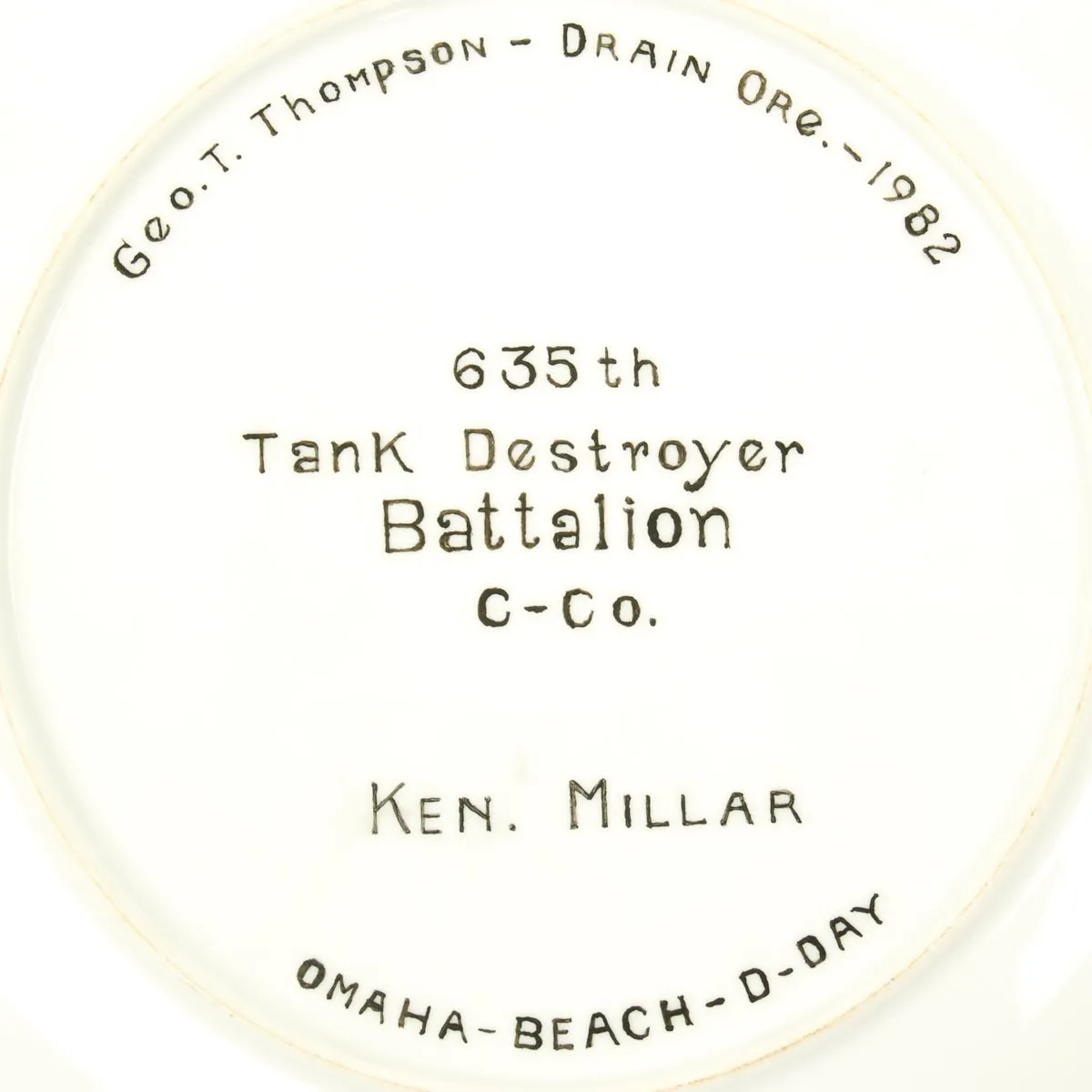 Original U.S. WWII 635th Tank Destroyer Battalion Omaha Beach Named Grouping