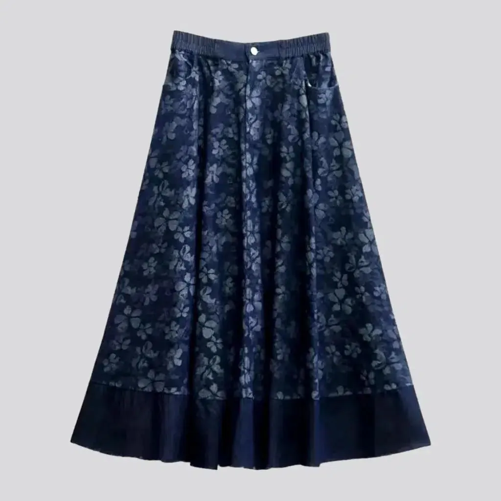 Ornament women's denim skirt