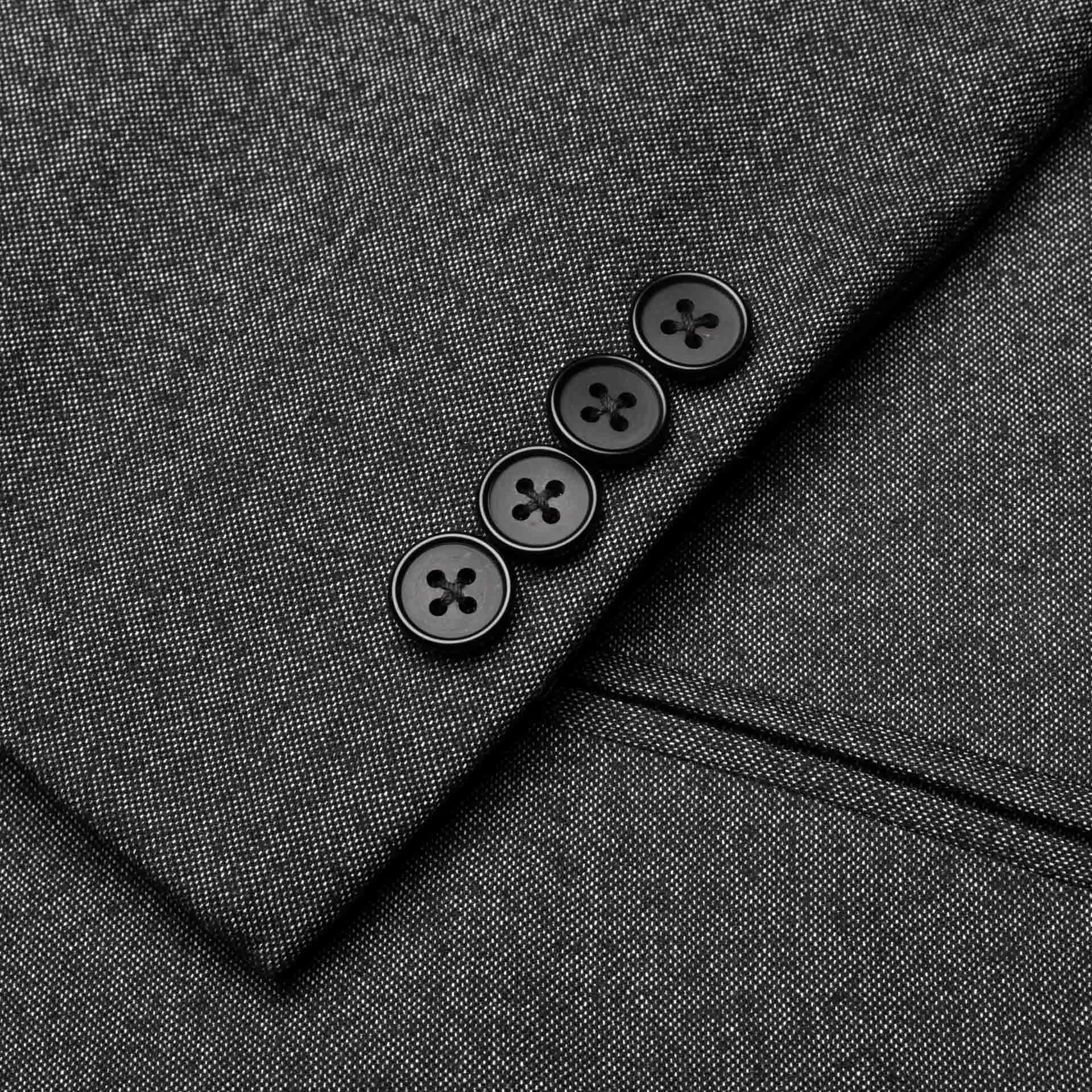 OZWALD BOATENG Savile Row Handmade Gray Wool Silk Peak Lapel Overcoat NEW