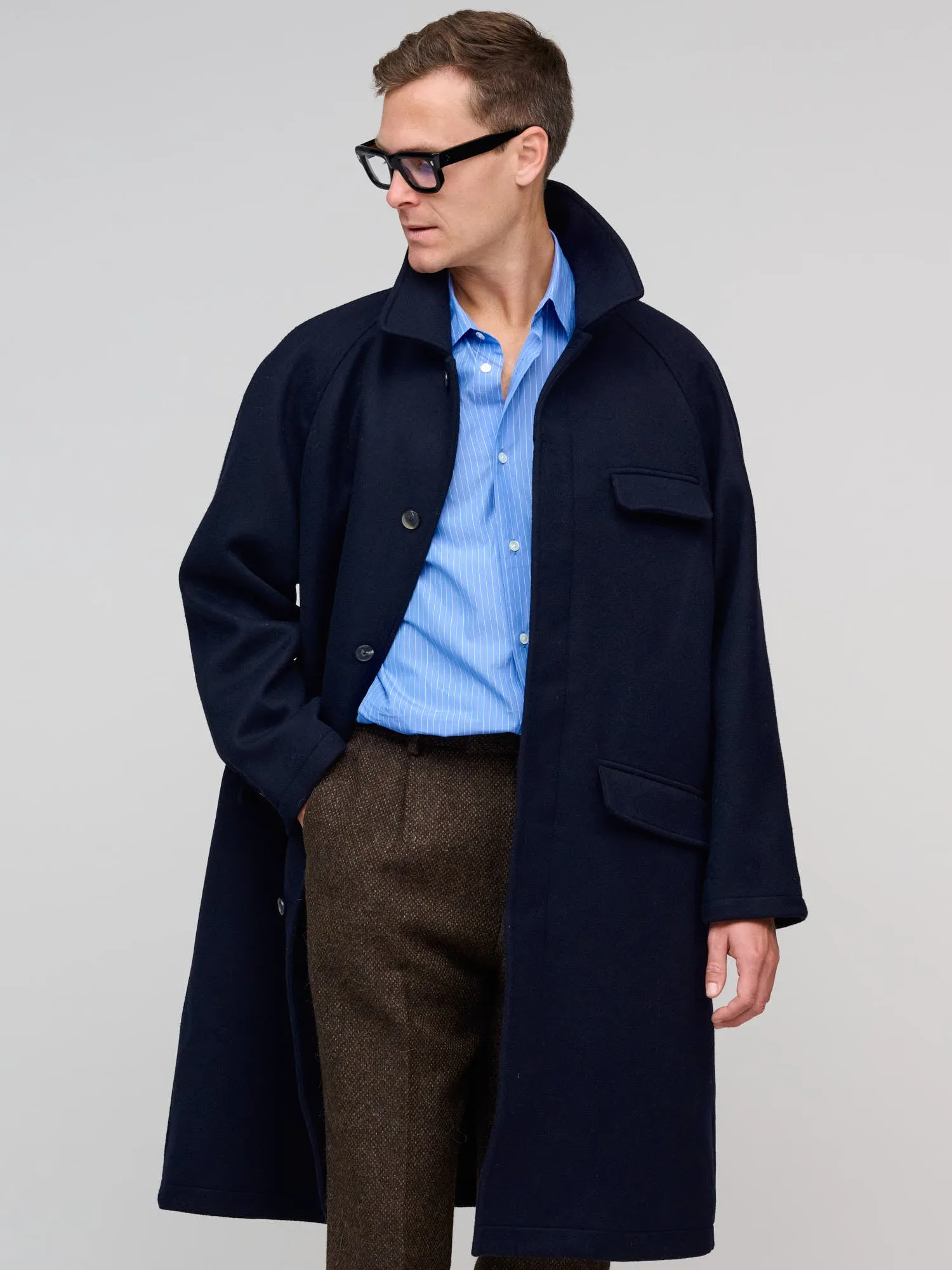 Parisian Raglan Coat, Navy