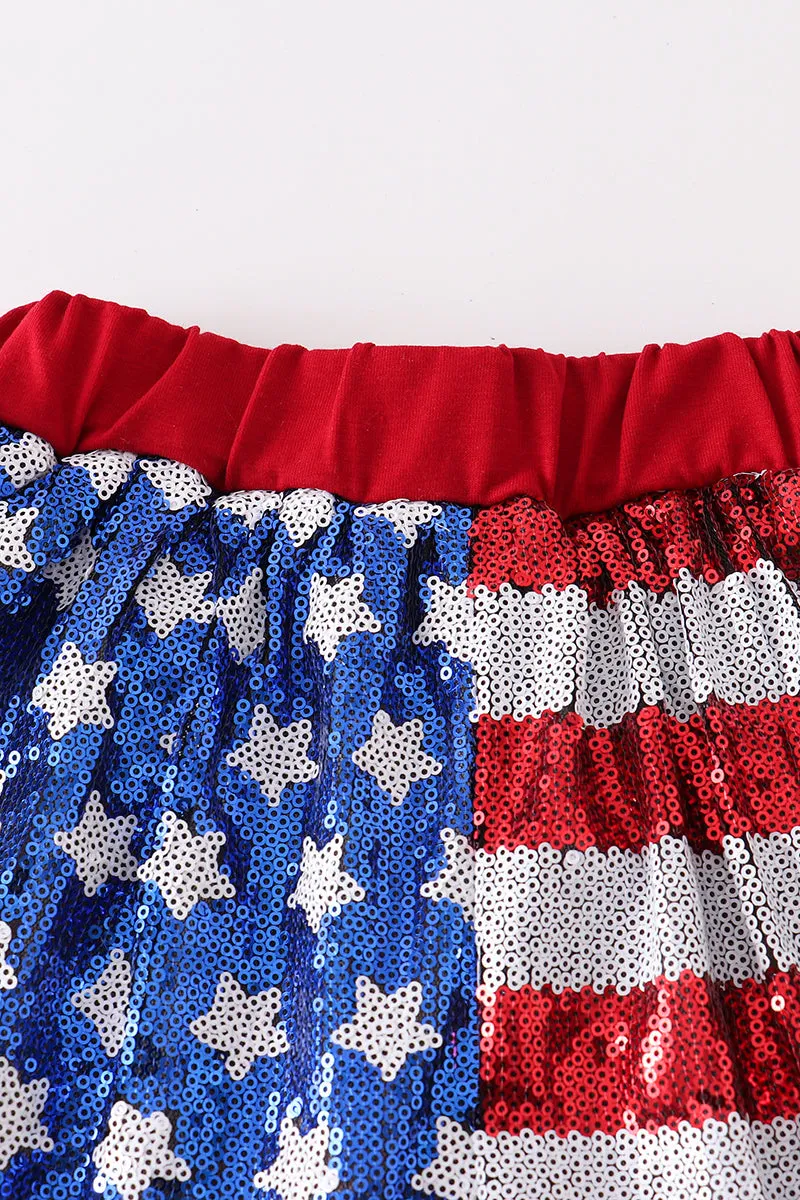 Patriotic sequin girl skirt