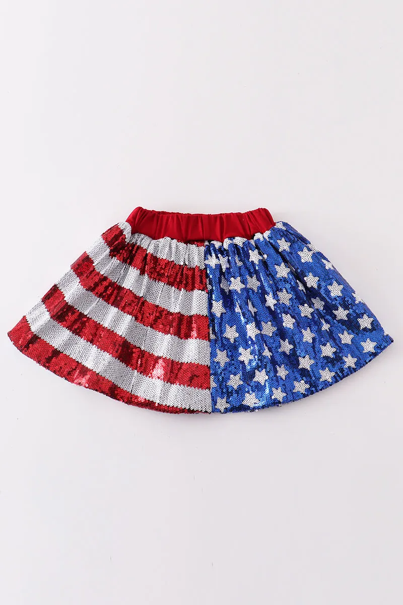 Patriotic sequin girl skirt